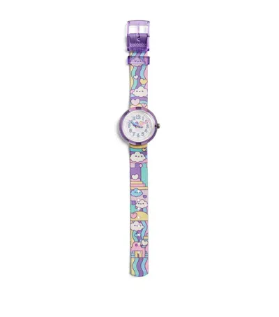 Flik Flak Kids' Cloud Level Watch In Purple