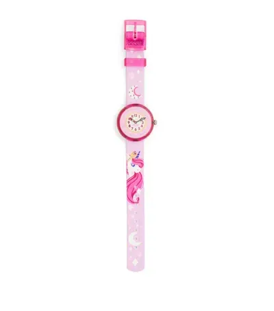 Flik Flak Kids' Dreaming Unicorn Quartz Watch In Pink