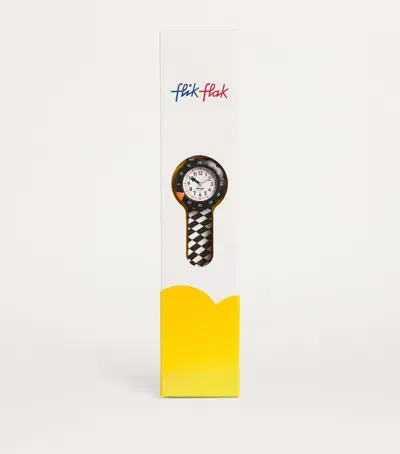 Flik Flak Kids' Race Flag Watch In White