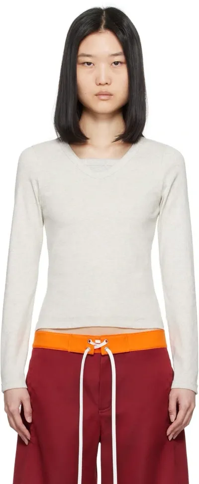 Flore Flore Gray Jill Long Sleeve T-shirt In Heather Grey