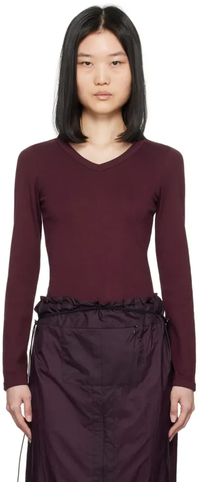 Flore Flore Purple Jill Long Sleeve T-shirt In Plum