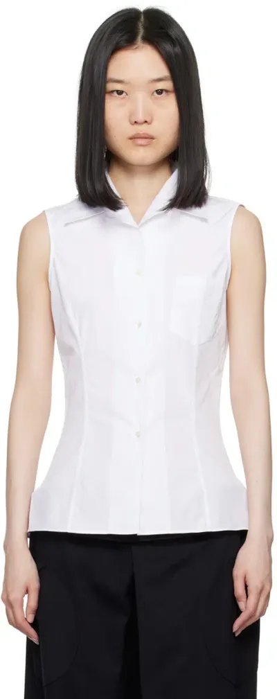 Flore Flore White Rosie Sleeveless Shirt