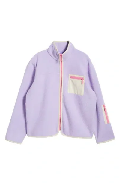 Florence By Mills High Pile Fleece Jacket In Millie Lavender