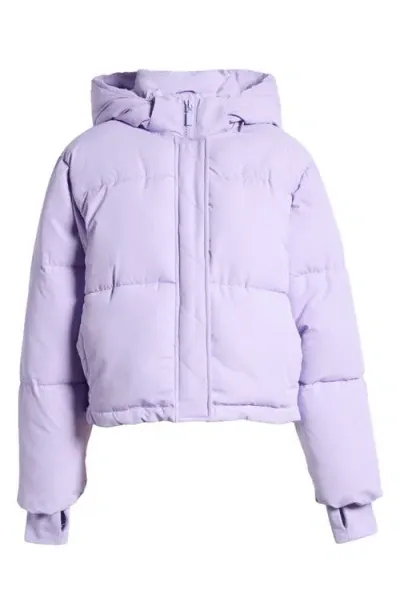 Florence By Mills Hooded Short Puffer Jacket In Millie Lavender