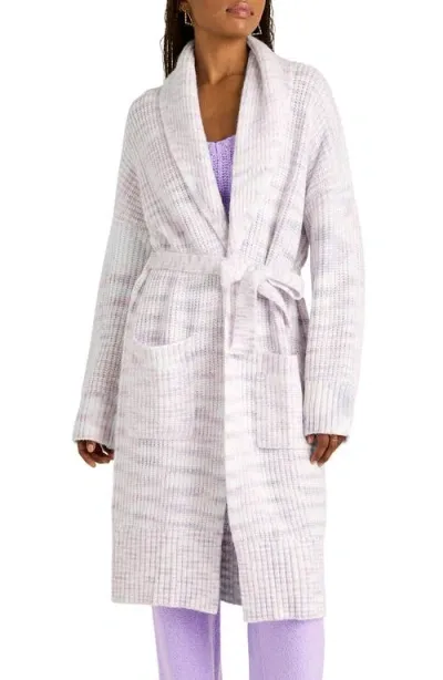 Florence By Mills Mélange Rib Sweater Robe In Soft Millie Lavender