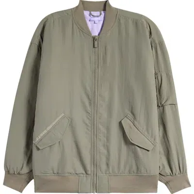 Florence By Mills Oversize Bomber Jacket In Dusty Olive