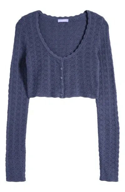 Florence By Mills Pointelle Cardigan In Grisaille