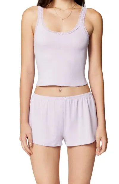 Florence By Mills Sleep Cheeky Knit Shorts In Soft Millie Lavender