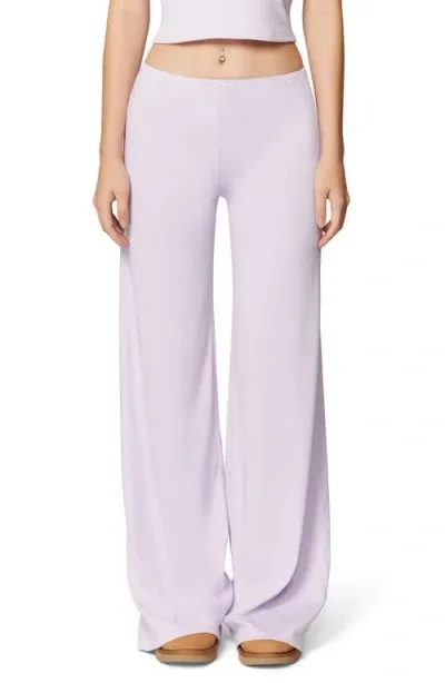 Florence By Mills Wide Leg Knit Pants In Soft Millie Lavender