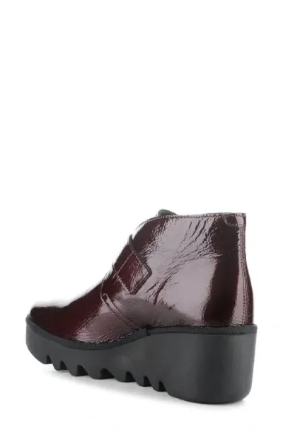 Fly London Brit Wedge Bootie In Wine Rock