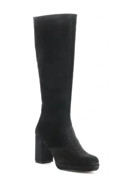 Fly London Eipe Knee High Boot In Black Oil Suede