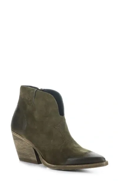 Fly London Waxi Pointed Toe Western Boot In Military Oil Suede