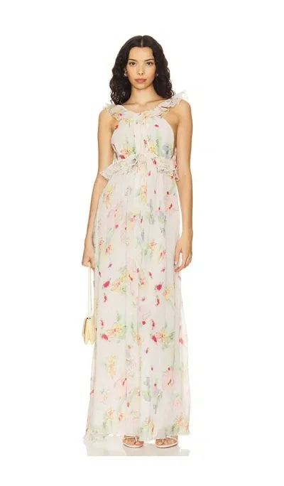 For Love & Lemons Abby Maxi Dress In Multi