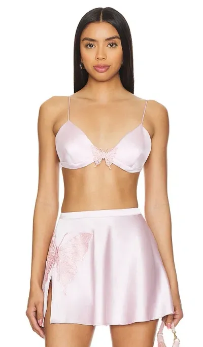 For Love & Lemons Truette Bra Top In Pink