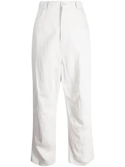 Forme D'expression High-waisted Wide-leg Trousers In White