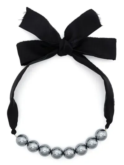 Forte Forte Faux-pearl Embellished Necklace In Grey