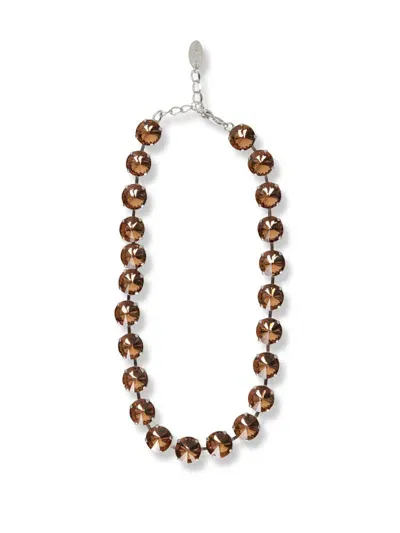 Forte Forte Bi-color Bronze Crystal Necklace In Grey