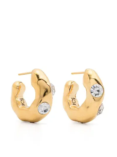 Forte Forte Crystal-embellished Half-hoop Earrings In Gold