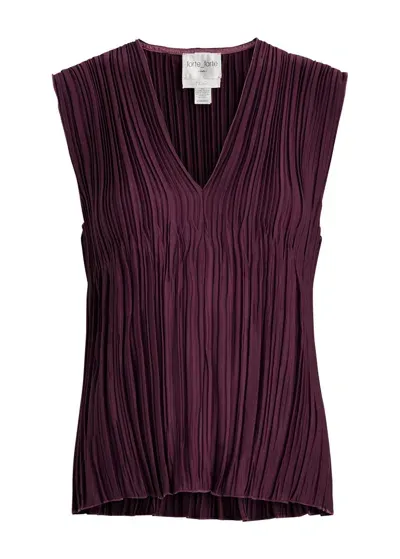 Forte Forte Pleated Crepe Sleeveless Top In Bolero In Dark Purple