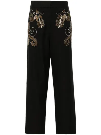 Forte Forte Frangipane Gardens Embroidery Pants In Black