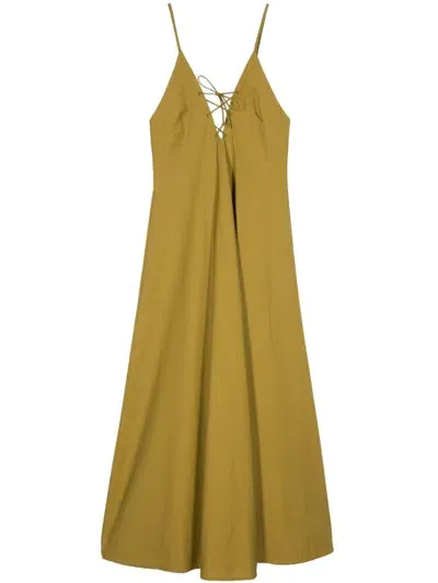 Forte Forte Cotton Poplin Maxi Dress In Brown