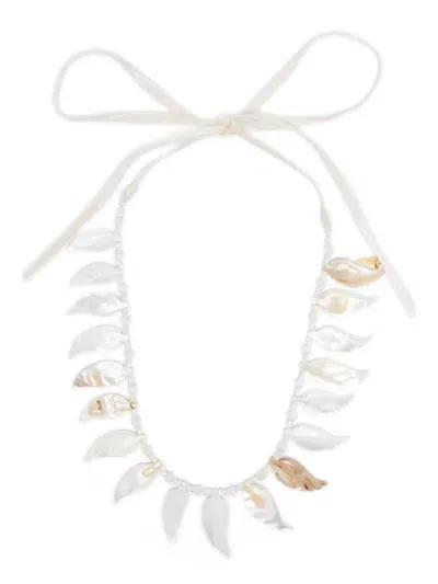 Forte Forte Leaf-pendant Necklace In White