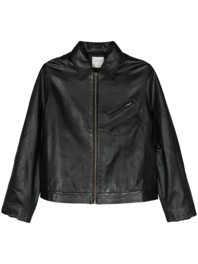 Forte Forte Zip-up Leather Jacket In Black