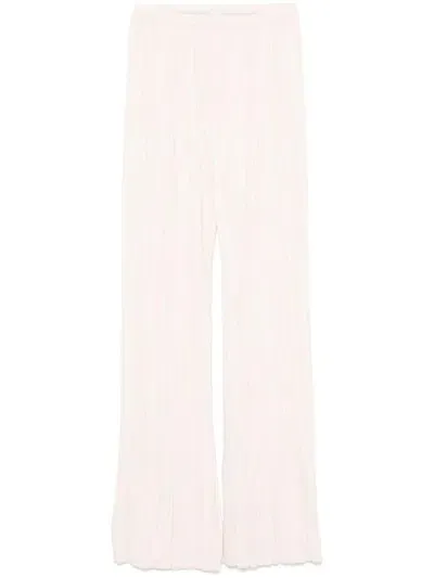 Forte Forte Pleated Crepe Trousers In White