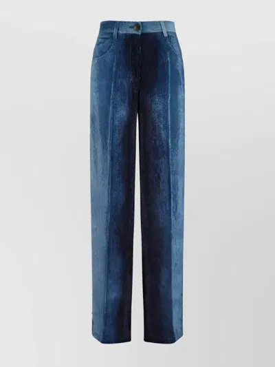 Forte Forte Ribbed Velvet High Waist Trousers In Multi