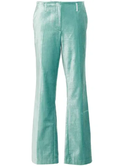 Forte Forte Straight-leg Velour Trousers In Blue