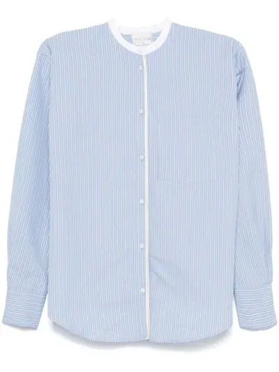 Forte Forte Striped Oxford Weave Shirt In Blue