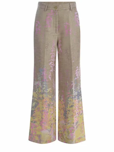 Forte Forte Trousers  Heaven Made Of Jacquard Fabric In Nude & Neutrals