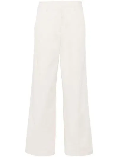 Forte Forte Mid-rise Straight-leg Trousers In Beige