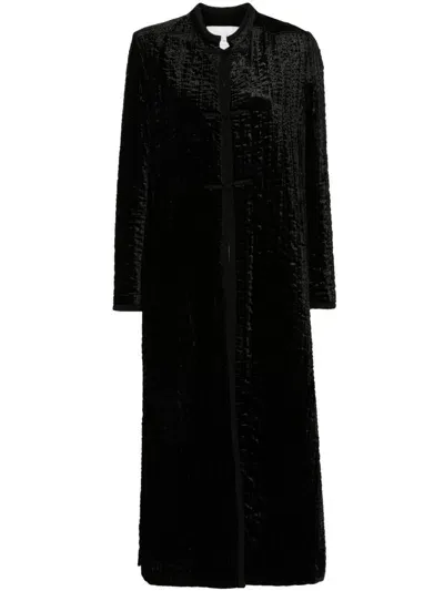 Forte Forte Velvet Midi Coat In Black