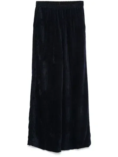 Forte Forte Velvet Palazzo Pants In Blue