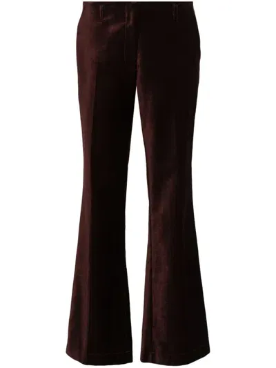 Forte Forte Velvet Straight-leg Trousers In Brown