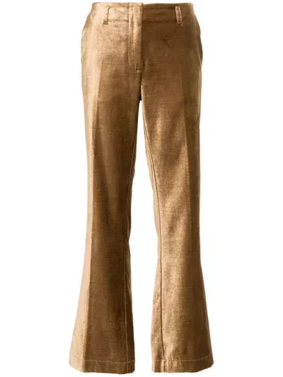 Forte Forte Velvet Straight Trousers In Gold