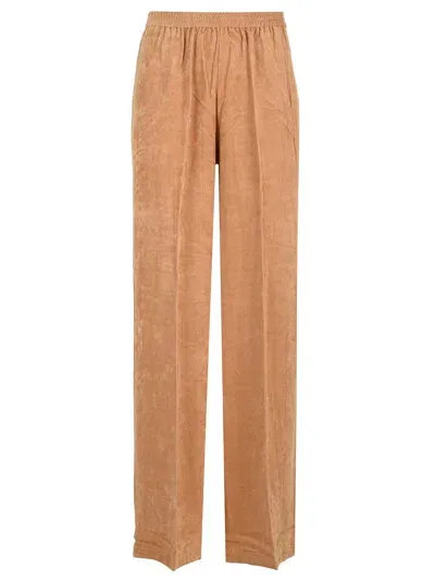 Forte Forte Velvet Wide Leg Pants In Brown