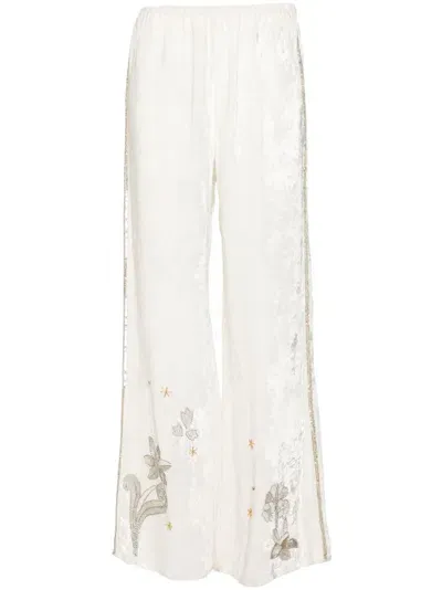 Forte Forte Velvet Wide-leg Trousers In White