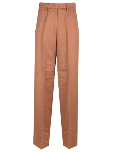 Forte Forte Viscose Wool Faille Palazzo Pants Caramel In Brown