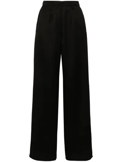 Forte Forte Flared Satin Trousers In Black