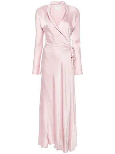 Forte Forte Wrap Silk Maxi Dress In Pink