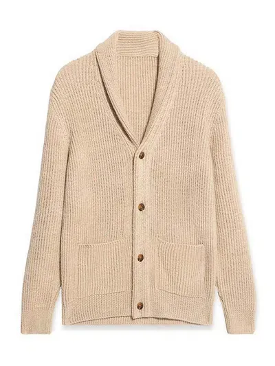 Fortela Shawl Neck Cardigan In Beige