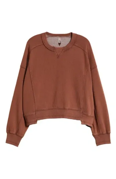 Fp Movement By Free People Intercept Cotton Blend Sweatshirt In Argon Oil