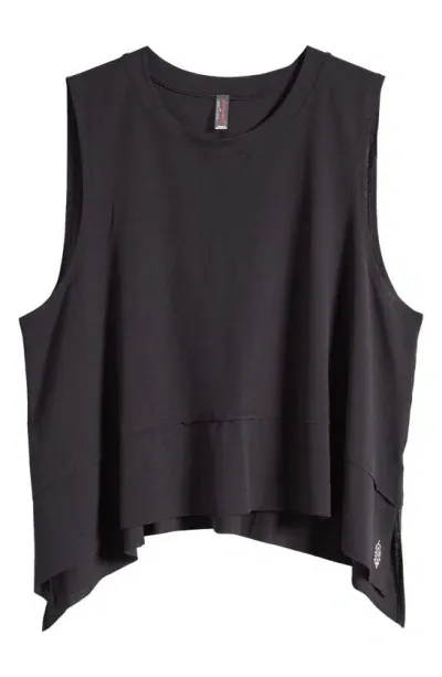 Fp Movement Tempo Asymmetric Crop Tank Top In Black