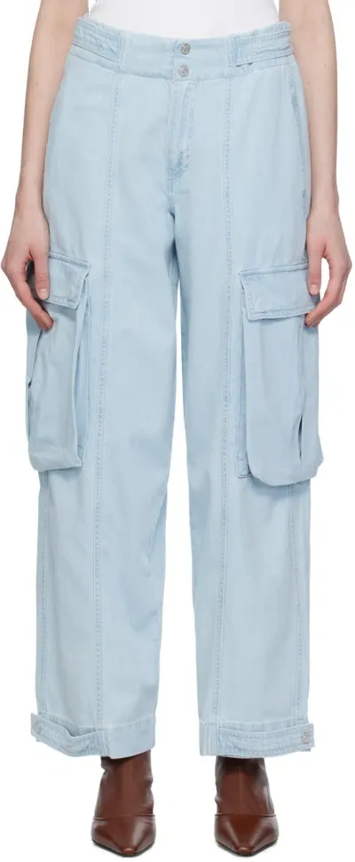 Frame Blue Wide-leg Cargo Jeans