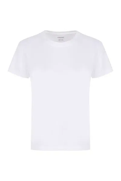 Frame Cotton Crew-neck T-shirt In White