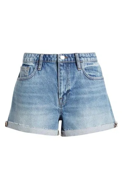 Frame Le Grand Garcon High Waist Denim Shorts In Divine