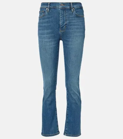 Frame Le High Straight Cropped Straight Jeans In Blue