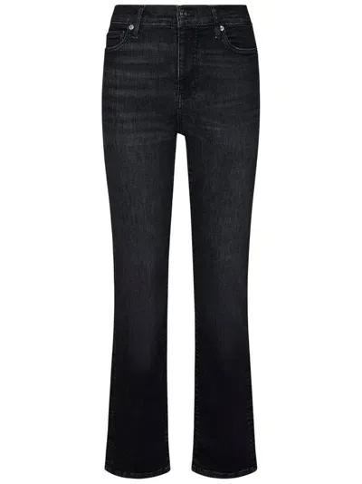 Frame Le High Straight Long Jeans In Black